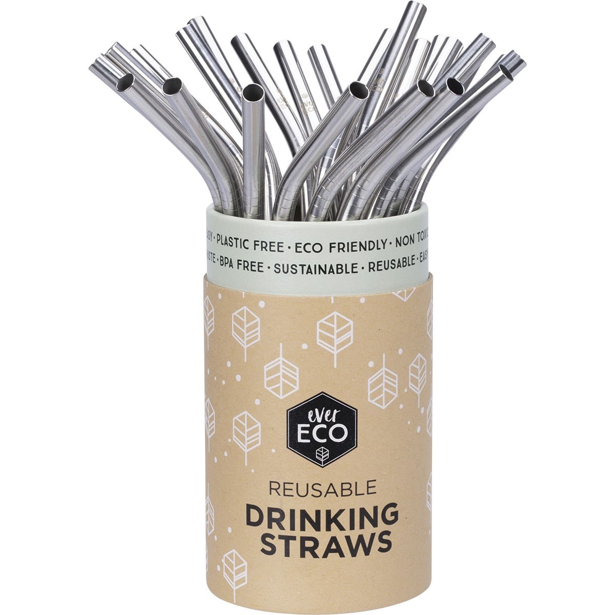 EVER ECO Stainless Steel Straws Bent x25