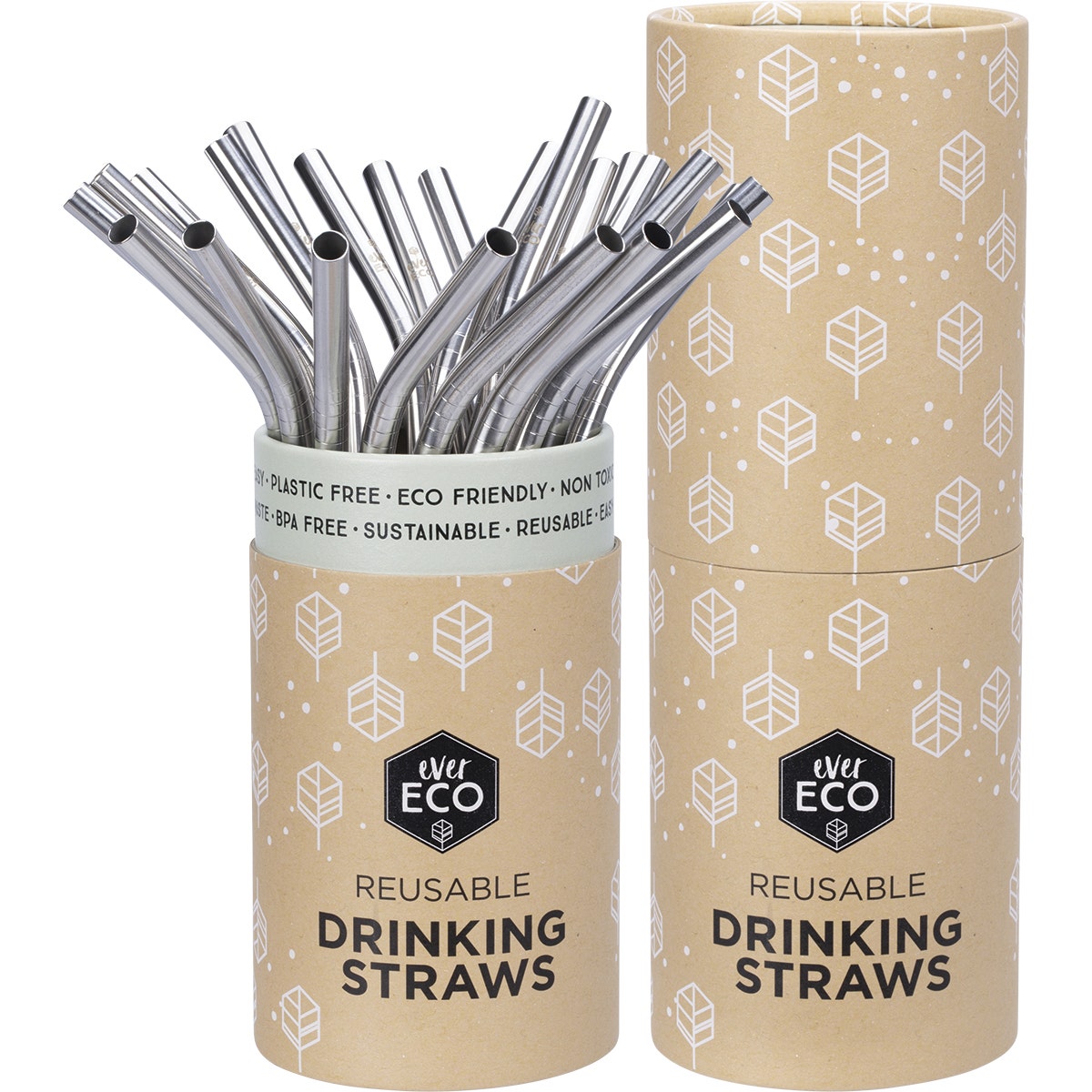 EVER ECO Stainless Steel Straws Bent x25