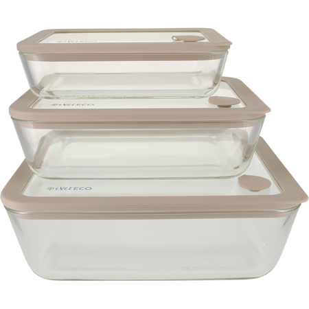Ever Eco Glass Food Containers Oatmeal 3 Pack