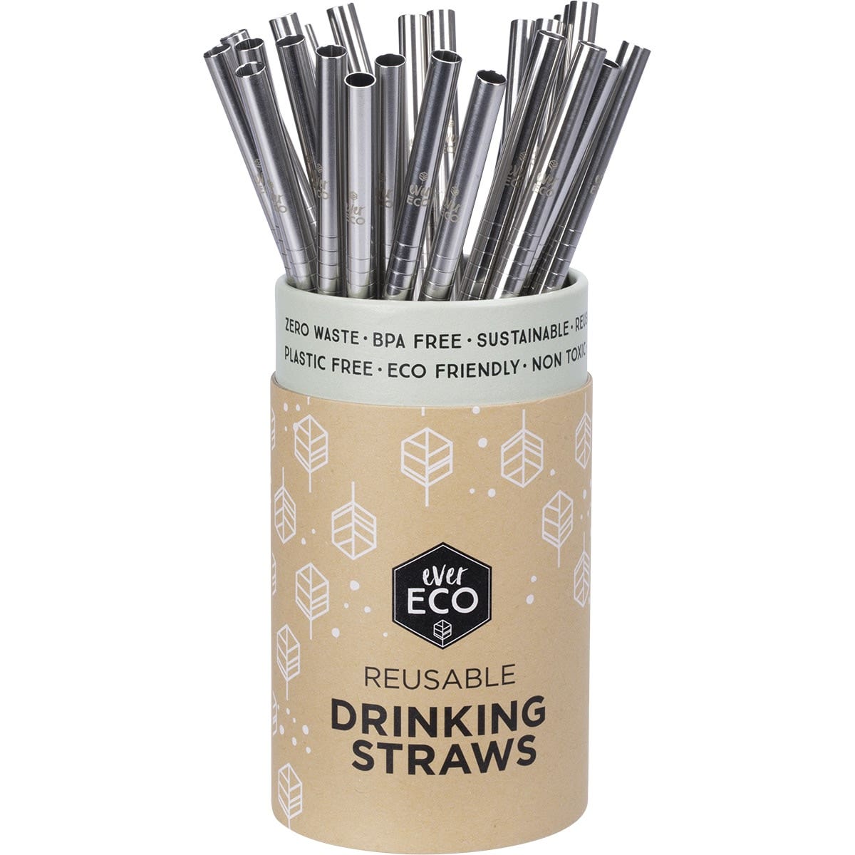 EVER ECO Stainless Steel Straws Straight x25
