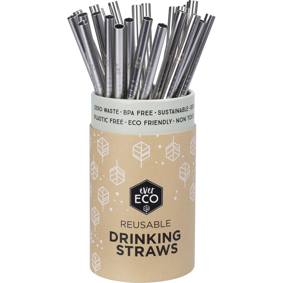EVER ECO Stainless Steel Straws Straight x25