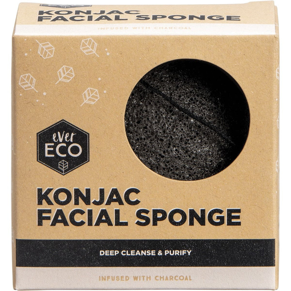 EVER ECO Konjac Facial Sponge Charcoal 1