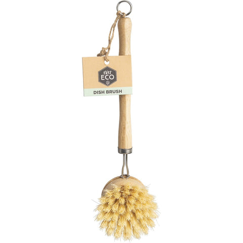 EVER ECO Dish Brush Bamboo Handle, Sisal Bristle 1