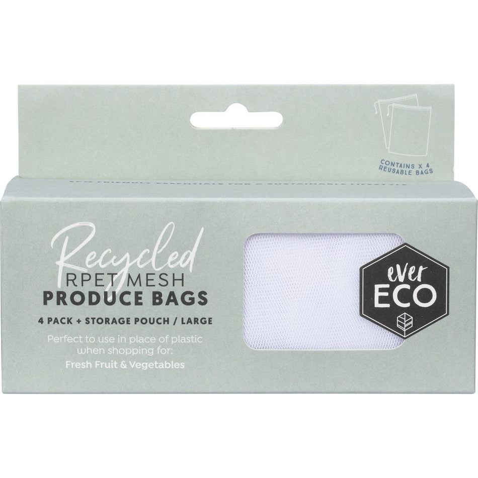 EVER ECO Reusable Produce Bags Recycled Polyester Mesh 4pk