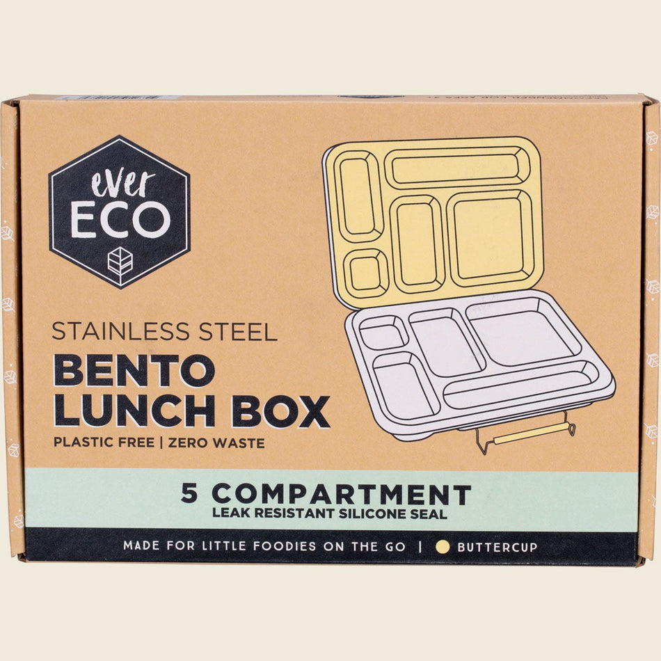 Ever Eco Stainless Steel 5 Compartment Bento Lunch Box Buttercup 1pc