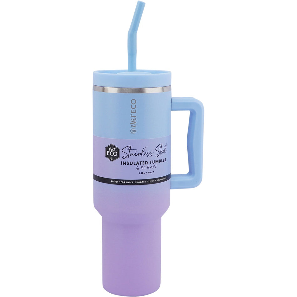EVER ECO Insulated Tumbler w/ Handle & Straw Balance 1.18L