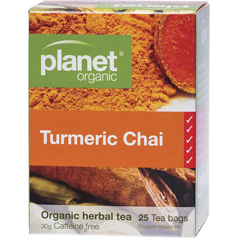 PLANET ORGANIC Herbal Tea Bags Turmeric Chai 25