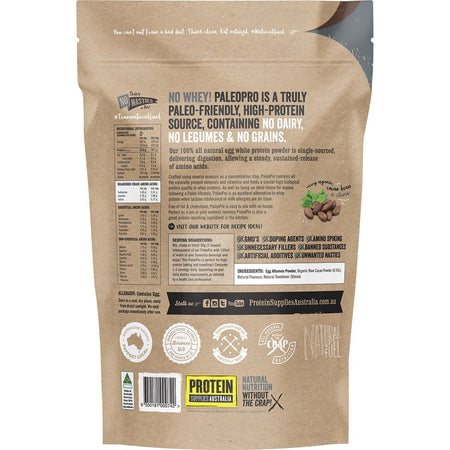 PROTEIN SUPPLIES AUSTRALIA PaleoPro Egg White Protein Chocolate 900g