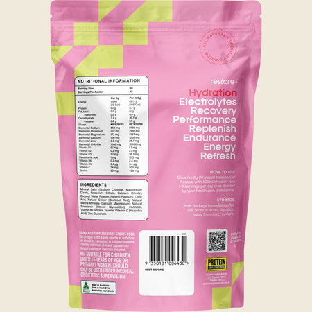 Protein Supplies Australia Restore Electrolyte Drink Mix Strawberry & Lime 240g