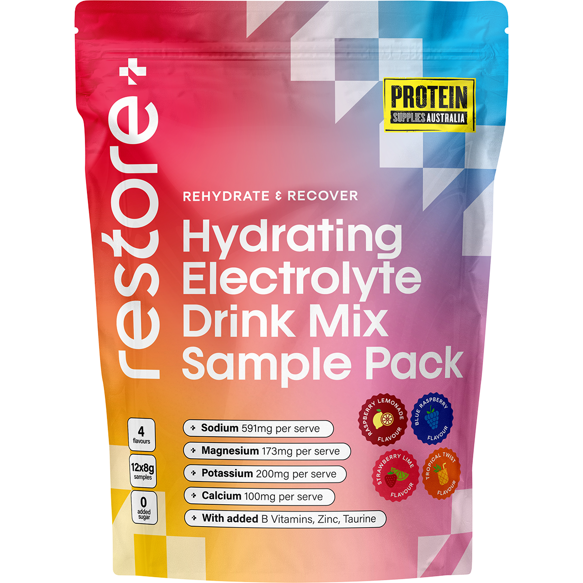 Protein Supplies Australia Restore Electrolyte Drink Mix Sample Pack 12 Pack