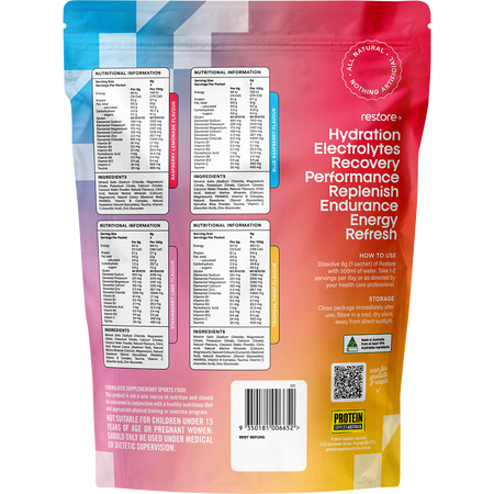 Protein Supplies Australia Restore Electrolyte Drink Mix Sample Pack 12 Pack