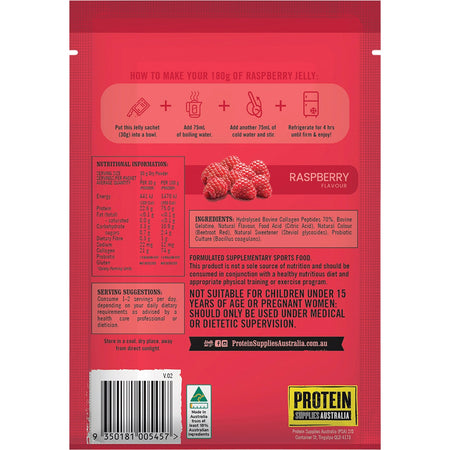 Protein Supplies Australia Protein Jelly with Collagen Raspberry 12x30g