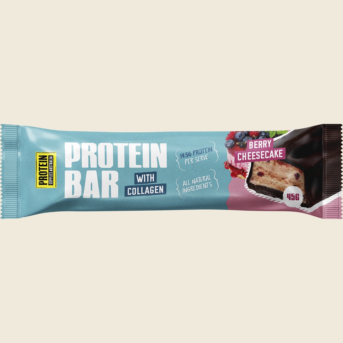 Protein Supplies Australia Protein Bar with Collagen Berry Cheesecake 12x45g