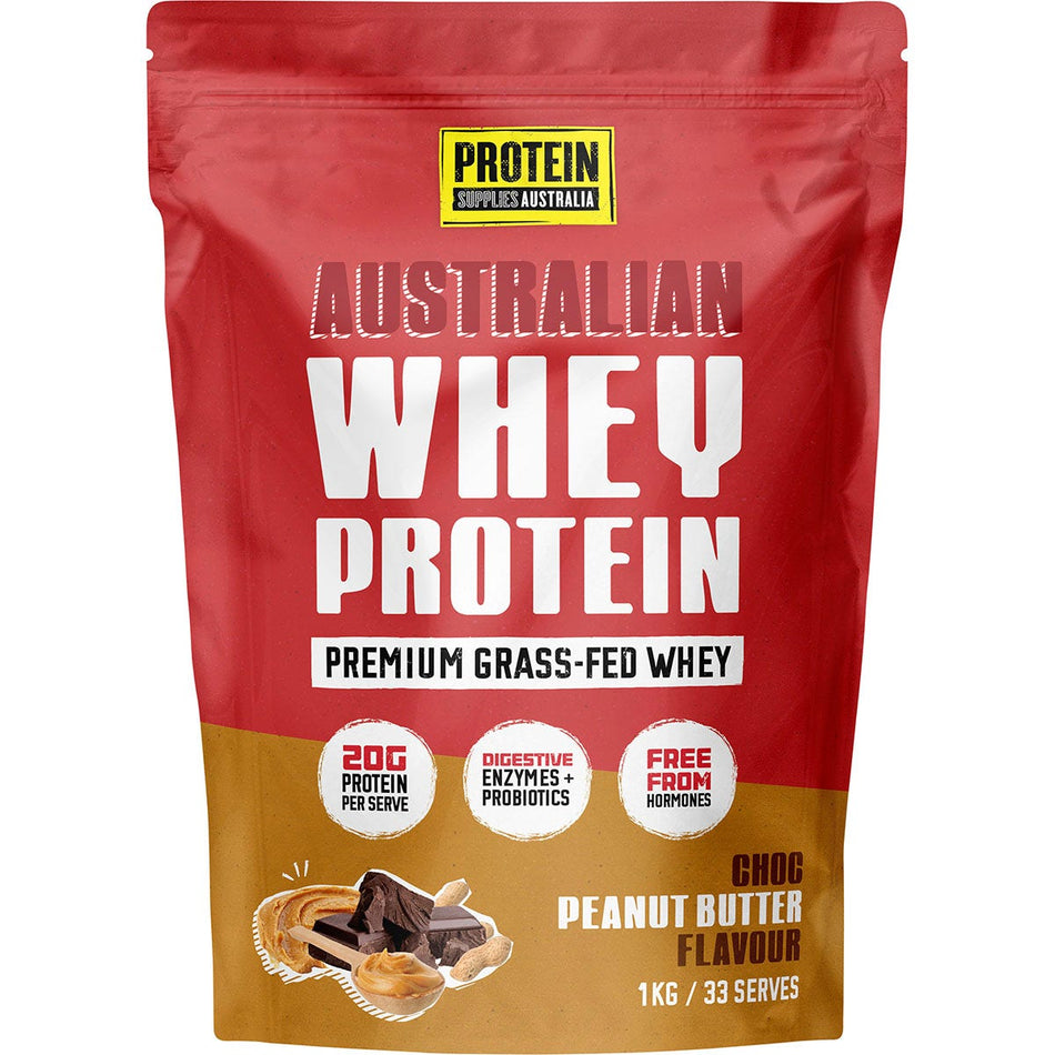 Protein Supplies Australia Australian Whey Protein Choc Peanut Butter 500g