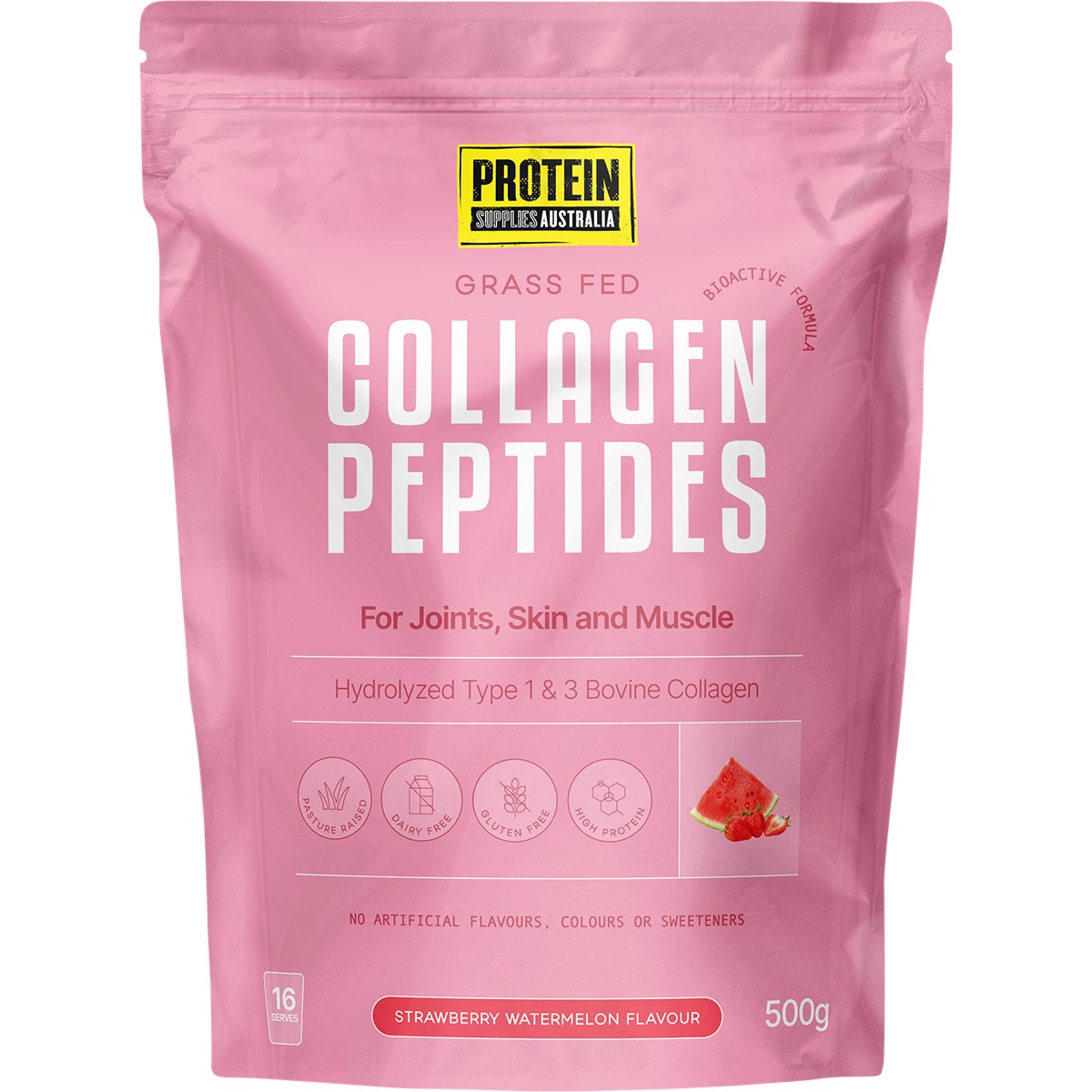 Protein Supplies Australia Grass Fed Collagen Strawberry Watermelon 500g