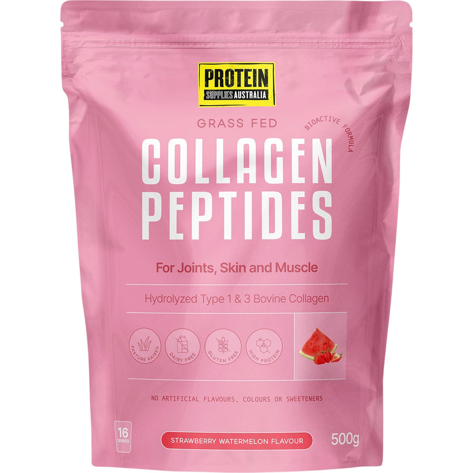 Protein Supplies Australia Grass Fed Collagen Strawberry Watermelon 500g