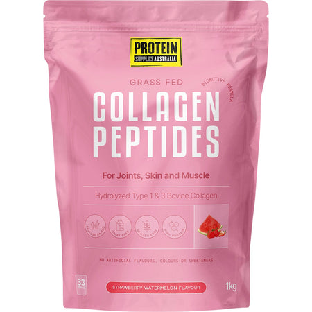 Protein Supplies Australia Grass Fed Collagen Strawberry Watermelon 1kg