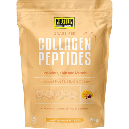 Protein Supplies Australia Grass Fed Collagen Mango Passionfruit 500g