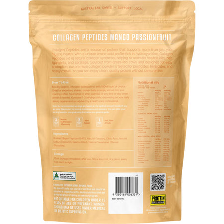 Protein Supplies Australia Grass Fed Collagen Mango Passionfruit 500g