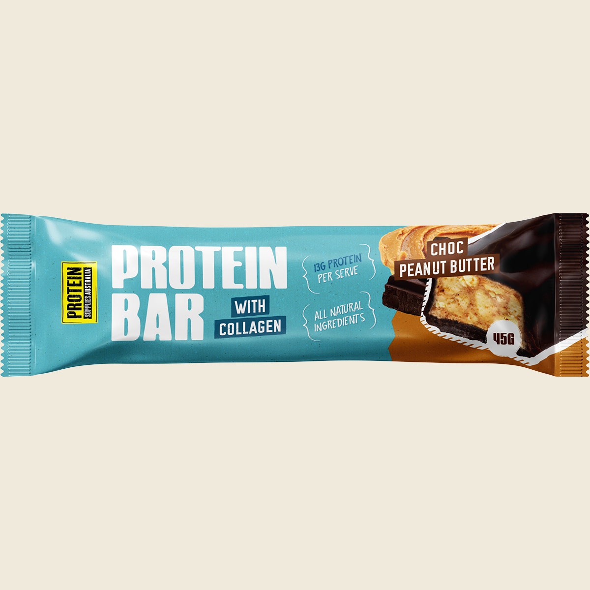 Protein Supplies Australia Protein Bar with Collagen Choc Peanut Butter 12x45g