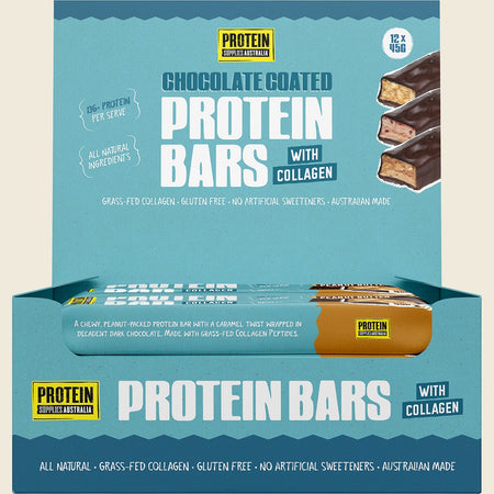 Protein Supplies Australia Protein Bar with Collagen Choc Peanut Butter 12x45g