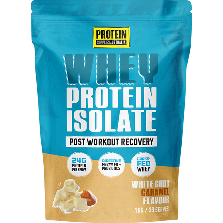 Protein Supplies Australia Whey Protein Isolate White Choc Caramel 1kg