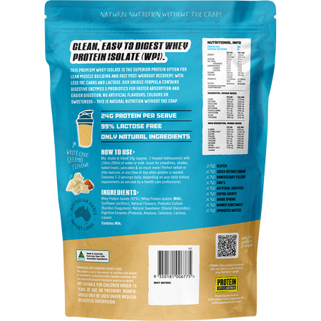 Protein Supplies Australia Whey Protein Isolate White Choc Caramel 1kg