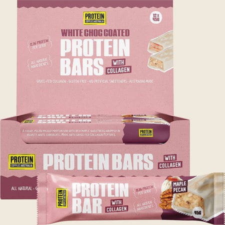 Protein Supplies Australia Protein Bar with Collagen Maple Pecan 12x45g
