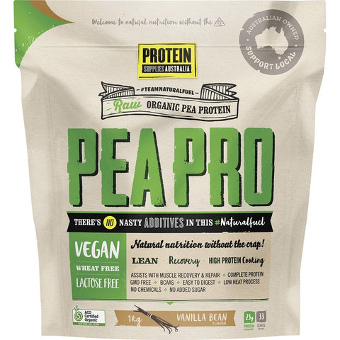 PROTEIN SUPPLIES AUSTRALIA PeaPro (Raw Pea Protein) Vanilla Bean 1kg
