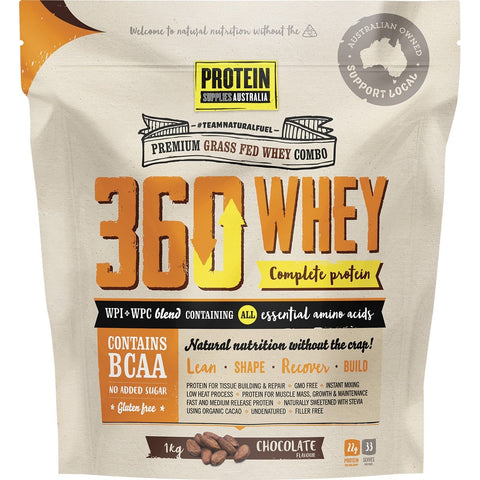 PROTEIN SUPPLIES AUSTRALIA 360Whey (WPI+WPC Combo) Chocolate 1kg