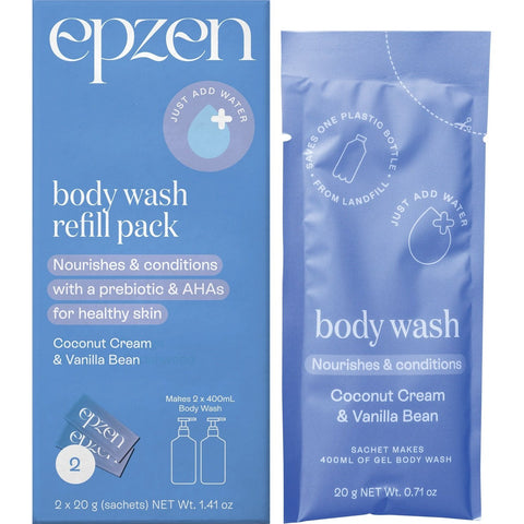 EPZEN Body Wash Refill Pack Coconut Cream & Vanilla Bean 2x20g