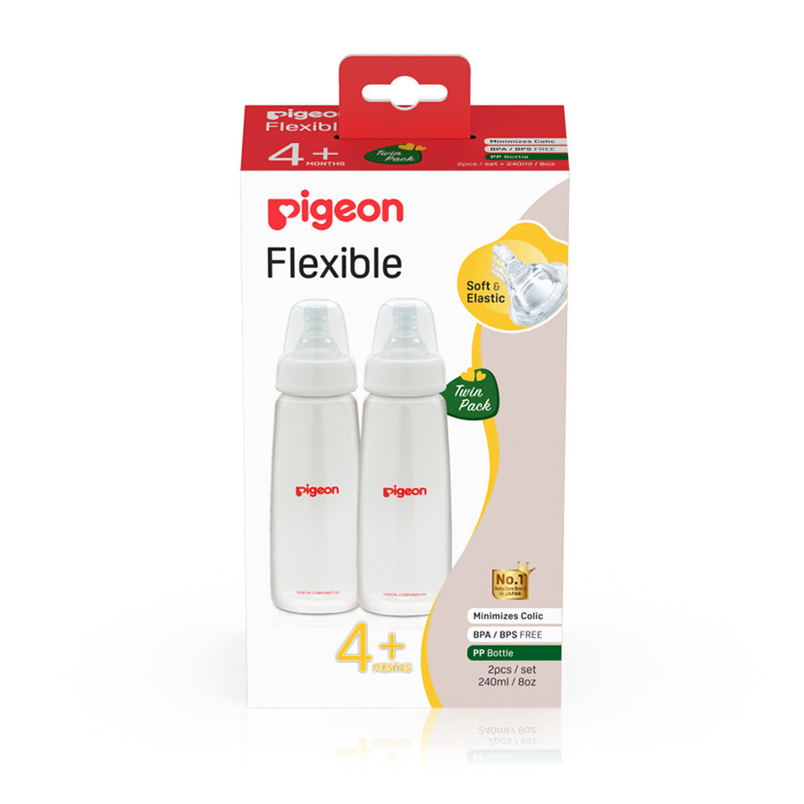 Pigeon Slim Neck PP Baby Feeding Bottle 2 x 240mL