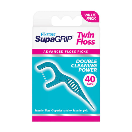 Piksters SupaGRIP Floss Picks Twin 40 Pack