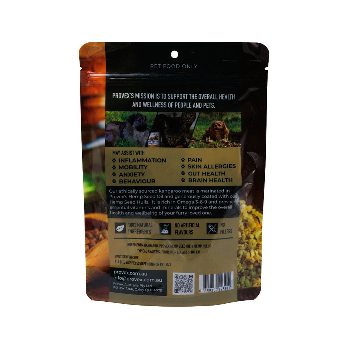 Provex Premium Hemp Treats Kangaroo for Pets 90g