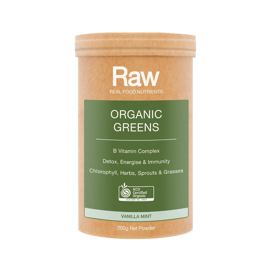 Raw Real Food Nutrients Organic Greens Vanilla Mint 200g