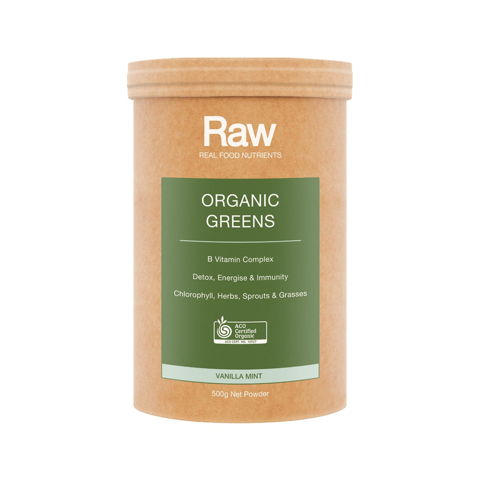 Raw Real Food Nutrients Organic Greens Vanilla Mint 500g