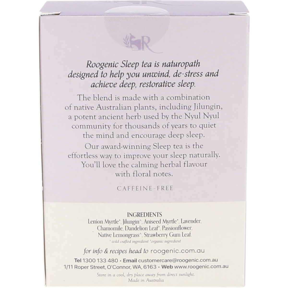 Roogenic Sleep Tea Herbal Floral Tea Bags 8 Pack