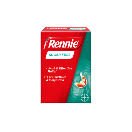 Rennie Indigestion and Heartburn Relief Spearmint 96 No Added Sugar Chewable Tablets