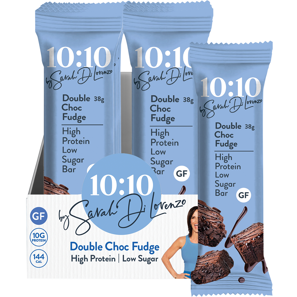 10:10 By SDL Protein Snack Bar Double Choc Fudge 38g x 14 Pack
