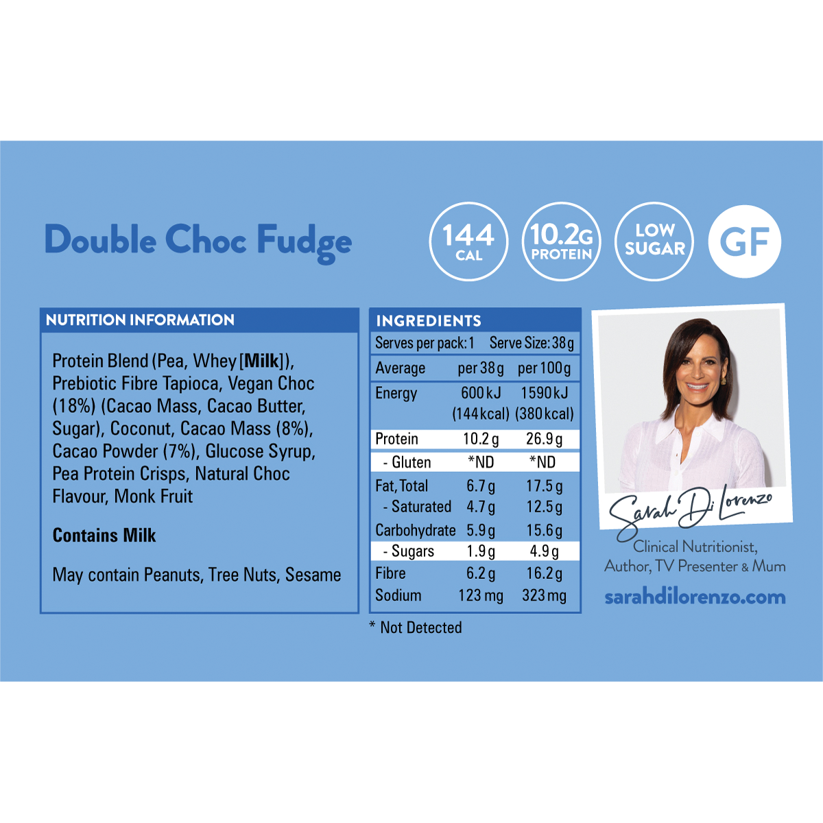 10:10 By SDL Protein Snack Bar Double Choc Fudge 38g x 14 Pack