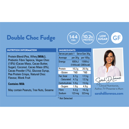 10:10 By SDL Protein Snack Bar Double Choc Fudge 38g x 14 Pack