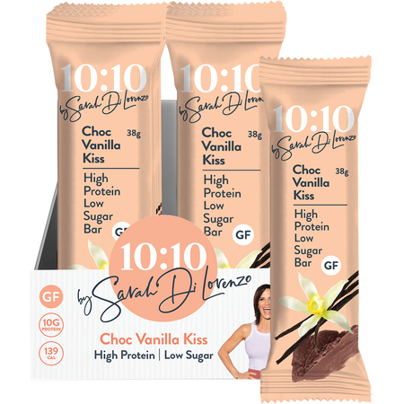 10:10 By SDL Protein Snack Bar Choc Vanilla Kiss 38g x 14 Pack