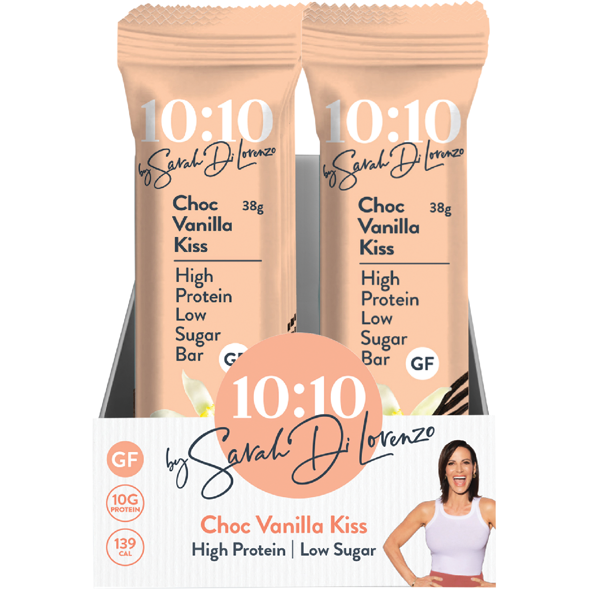 10:10 By SDL Protein Snack Bar Choc Vanilla Kiss 38g x 14 Pack