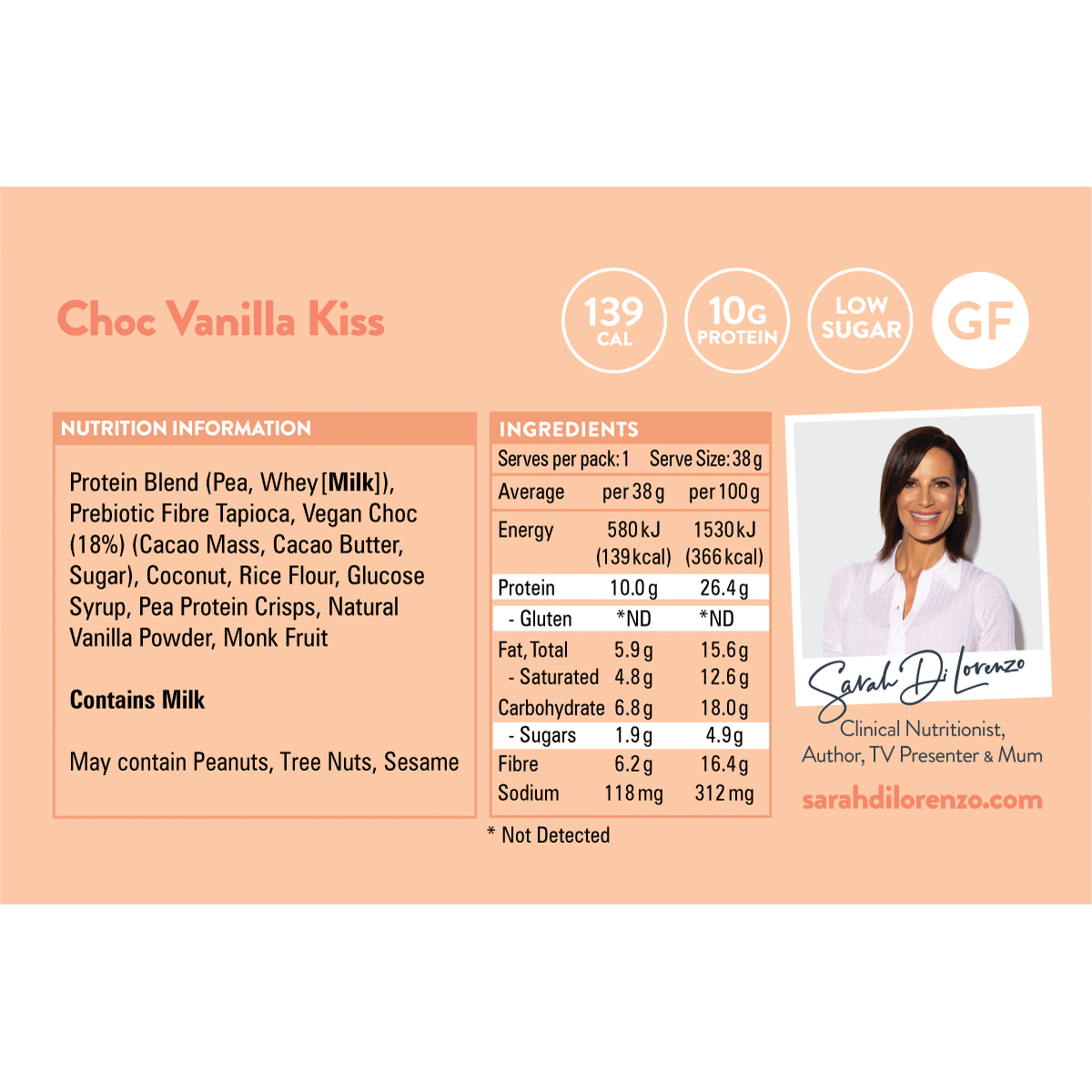 10:10 By SDL Protein Snack Bar Choc Vanilla Kiss 38g x 14 Pack