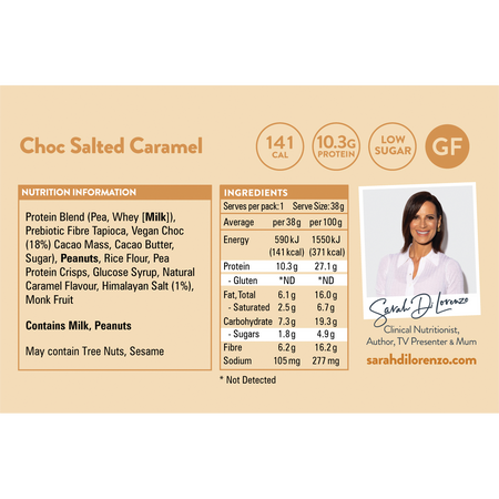 10:10 By SDL Protein Snack Bar Choc Salted Caramel 38g x 14 Pack