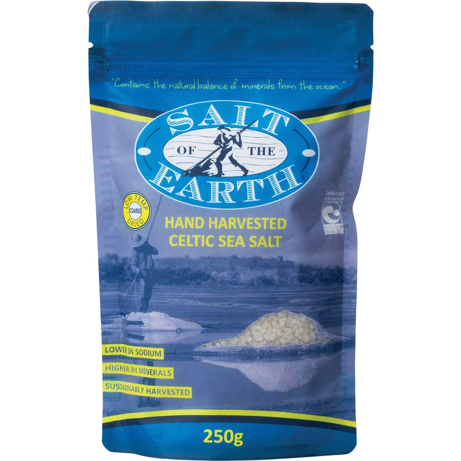 Salt Of The Earth Hand Harvested Celtic Sea Salt Pre-Dried Coarse 250g