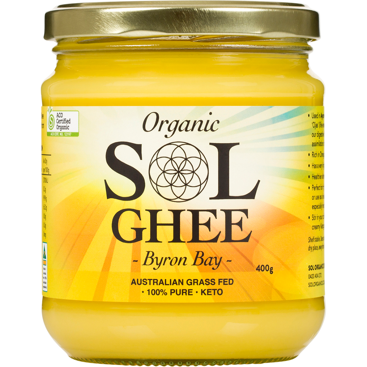 SOL Organics Organic Ghee 400g