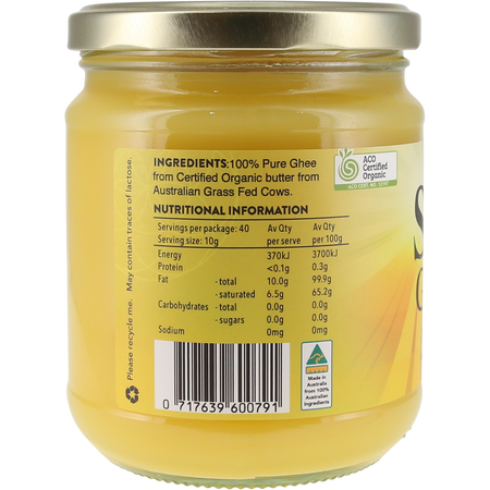 SOL Organics Organic Ghee 400g