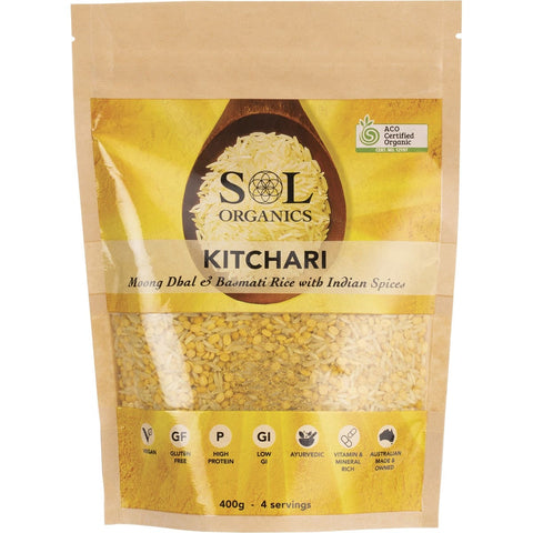 SOL ORGANICS Organic Kitchari Moong Dhal & Basmati Rice Mix 400g
