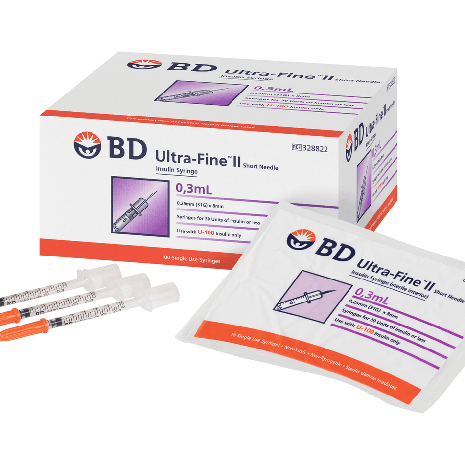 BD Ultra-Fine II Insulin 0.3mL31g 8mm 100 Pack